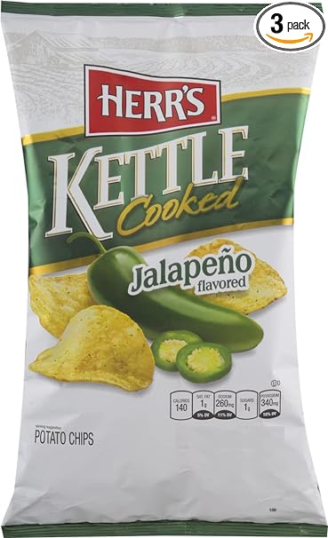 Herr’s Jalapeno Kettle Cooked Potato Chips 142g x12 – Trilok General ...